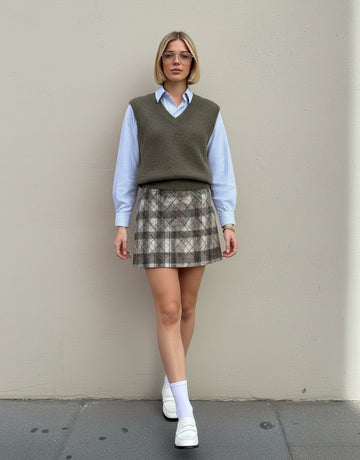 Autumn Winter Woolen Vest Casual Fit V-Neck Regular Length Top Women's Fashion Comfortable Breathable Outerwear