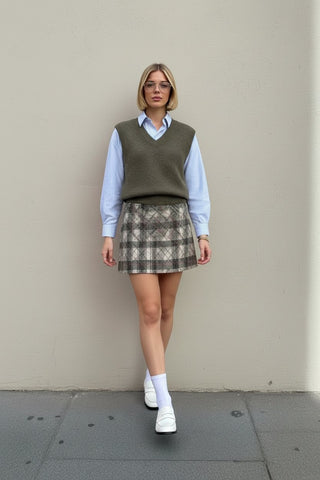 Autumn Winter Woolen Vest Casual Fit V-Neck Regular Length Top Women's Fashion Comfortable Breathable Outerwear