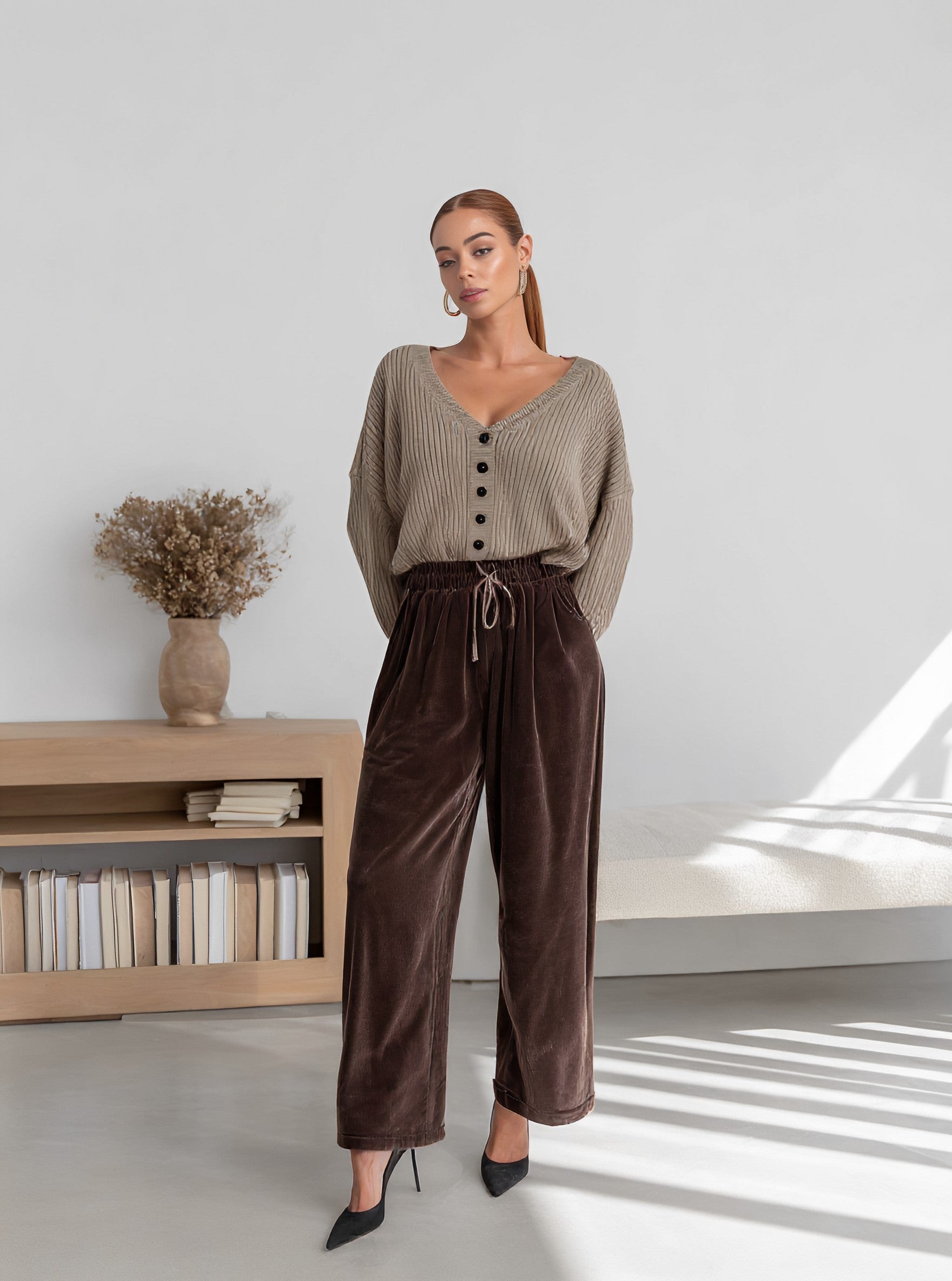 Casual Loose Long Straight Leg Pants Mid Waist Trousers For Women Autumn Fashion Comfortable Fit Full Length Fashionable