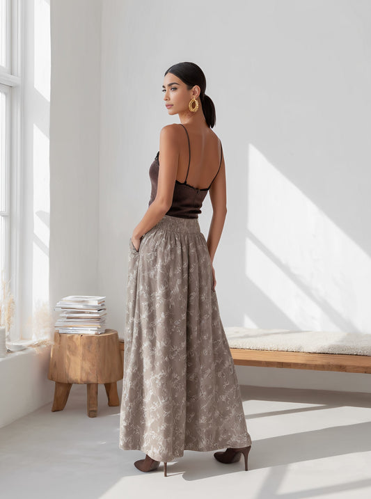 Loose Casual Mid-Length A-Line Skirt Regular Waistline Women's Fashion Autumn Skirts Draped Style Half Skirts