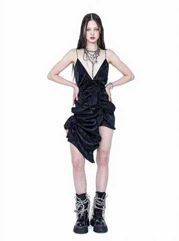 Casual Short Asymmetrical Dress Autumn Fitting Design Strapless Women's Skirt Fashionable Uneven Hemline Casual Style