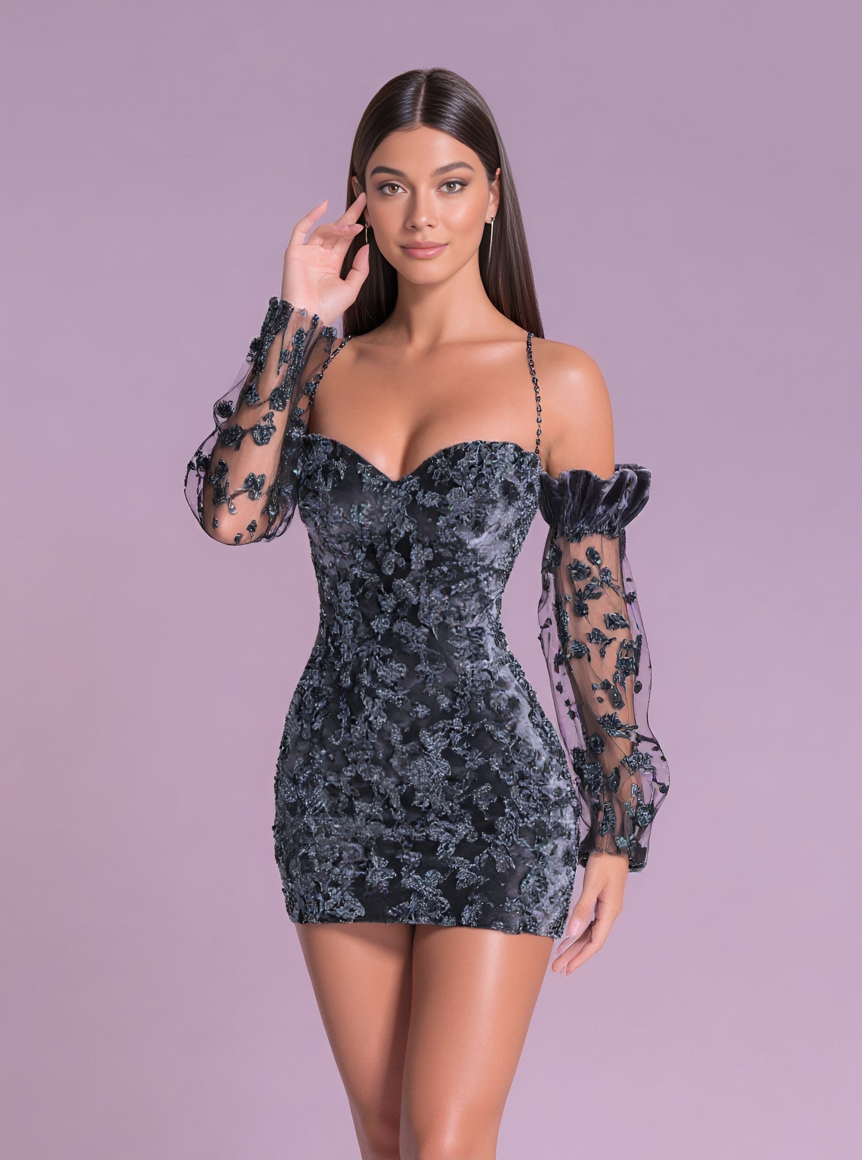 Short Tight Party Dress With Strapless Straight Sleeve Design For Women Autumn Collection Fashionable Casual Wear