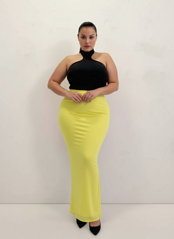 Plus Size Autumn Winter Women's Skirts Fashion Basics Solid Color High Waist Fitting Slim Daily Skirts