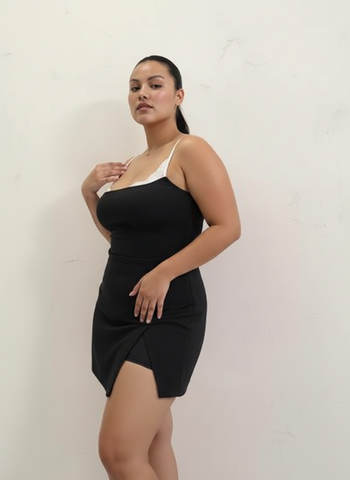 Plus Size Autumn Dresses 2025 Women's Daily Basic Plain Sleeveless Square Neck Asymmetrical Hem Casual Dresses